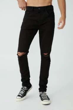 Super Skinny Jean JET BLACK BLOW OUT -Mens Clothing Store 330168 33 1