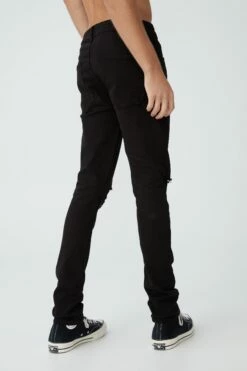 Super Skinny Jean JET BLACK BLOW OUT -Mens Clothing Store 330168 33 4