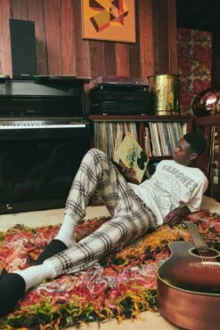 Lounge Pant OATMEAL/NAVY CHECK -Mens Clothing Store 3610343 32 2