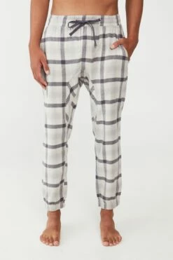 Lounge Pant OATMEAL/NAVY CHECK -Mens Clothing Store 3610343 33 2 1