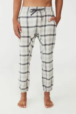 Lounge Pant OATMEAL/NAVY CHECK -Mens Clothing Store 3610343 33 2