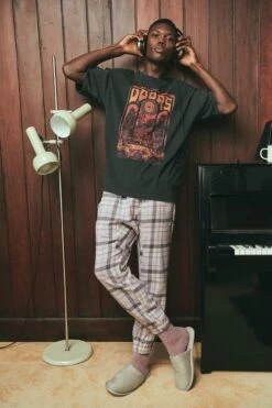 Lounge Pant OATMEAL/NAVY CHECK -Mens Clothing Store 3610343 35 2