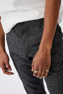 Skinny Stretch Chino BLACK WHITE CHECK -Mens Clothing Store 3610432 04 1