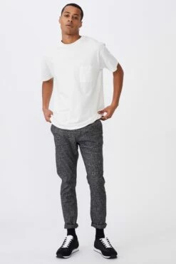 Skinny Stretch Chino BLACK WHITE CHECK -Mens Clothing Store 3610432 04 3