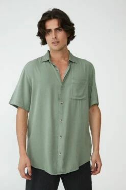 Cuban Short Sleeve Shirt WASHED BLACK