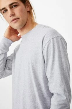 Tbar Long Sleeve T-Shirt LIGHT GREY MARLE