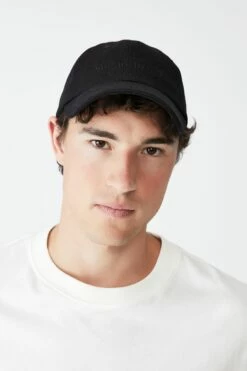Strap Back Dad Hat WASHED BLACK CANVAS/STUDIO JOURNAL -Mens Clothing Store 3610686 28 2