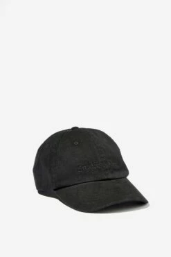 Strap Back Dad Hat WASHED BLACK CANVAS/STUDIO JOURNAL
