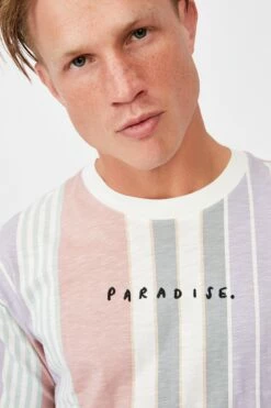 Downtown T-Shirt PARADISE DIRTY PINK STRIPE -Mens Clothing Store 3610733 02 1