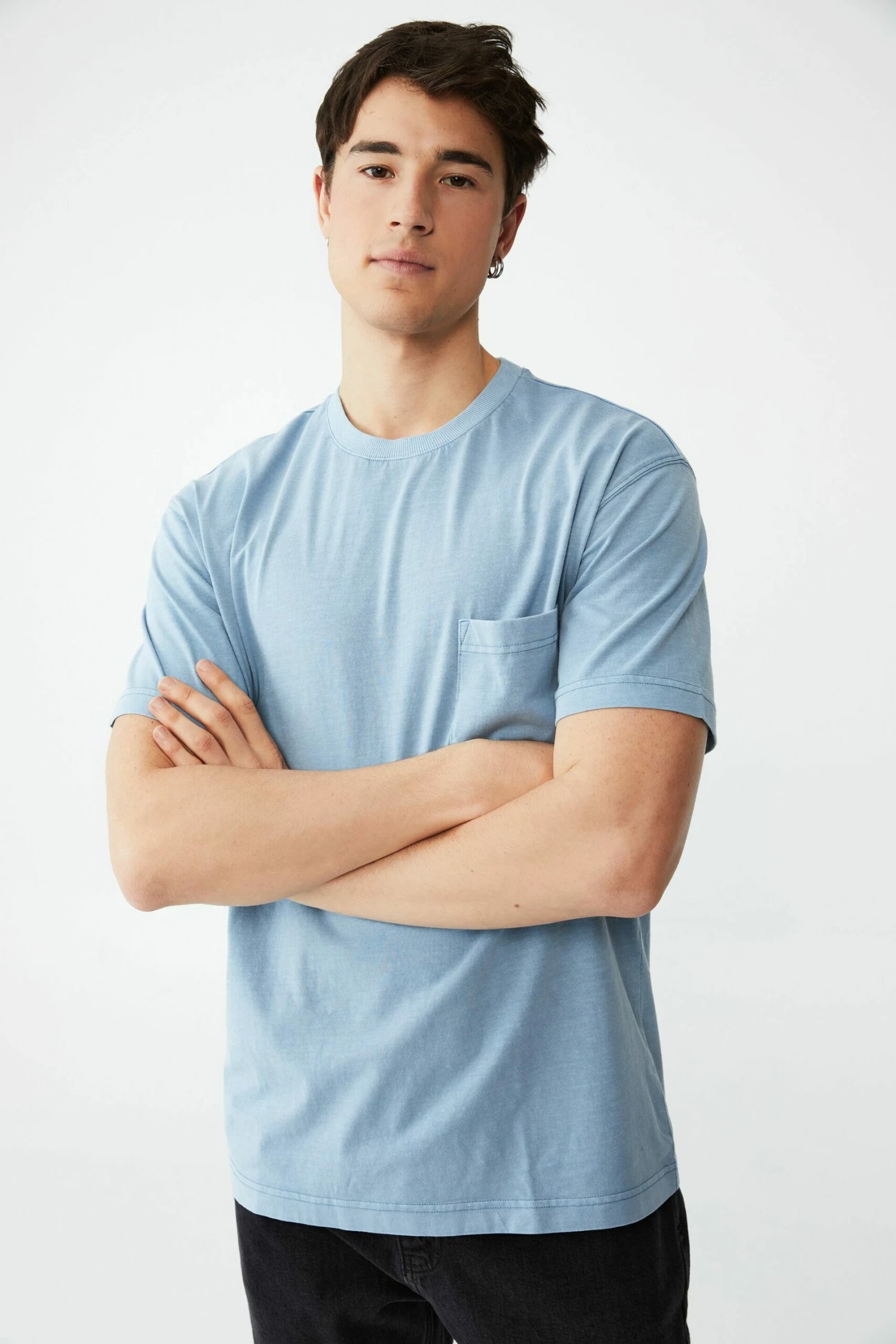 Washed Pocket T-Shirt CHALK BLUE 2 Washed Pocket T-Shirt CHALK BLUE - Image 2