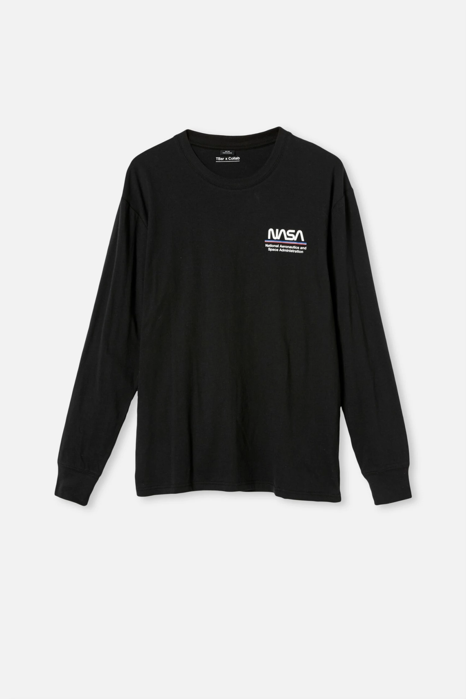 Tbar Collab Long Sleeve T-Shirt LCN NAS BLACK/NASA-CHEST WORM LOGO 3 Tbar Collab Long Sleeve T-Shirt LCN NAS BLACK/NASA-CHEST WORM LOGO - Image 3