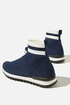 Dresden Knitted Sneaker Boot BLUE/WHITE STRIPE -Mens Clothing Store 3610855 02 1