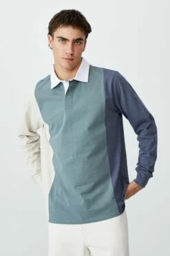 Rugby Long Sleeve Polo DIRTY PINK MICRO STRIPE 27 Rugby Long Sleeve Polo DIRTY PINK MICRO STRIPE -Mens Clothing Store 3610902 34 2