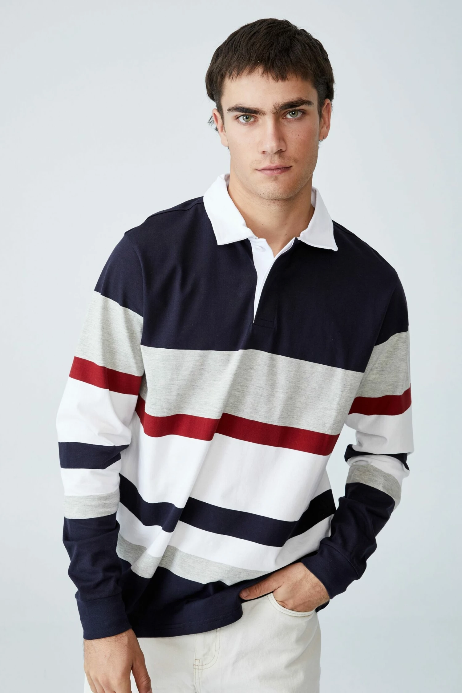 Rugby Long Sleeve Polo DIRTY PINK MICRO STRIPE 9 Rugby Long Sleeve Polo DIRTY PINK MICRO STRIPE - Image 9