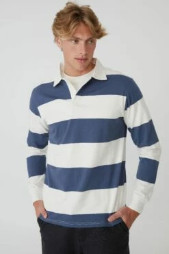 Rugby Long Sleeve Polo DIRTY PINK MICRO STRIPE 22 Rugby Long Sleeve Polo DIRTY PINK MICRO STRIPE -Mens Clothing Store 3610902 50 2