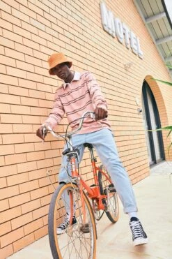 Rugby Long Sleeve Polo DIRTY PINK MICRO STRIPE 21 Rugby Long Sleeve Polo DIRTY PINK MICRO STRIPE -Mens Clothing Store 3610902 64 2