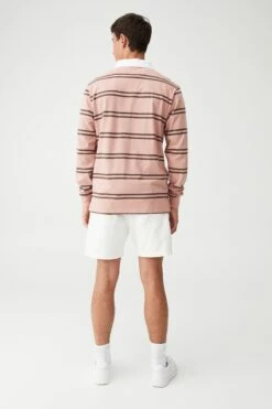 Rugby Long Sleeve Polo DIRTY PINK MICRO STRIPE 30 Rugby Long Sleeve Polo DIRTY PINK MICRO STRIPE -Mens Clothing Store 3610902 64 3