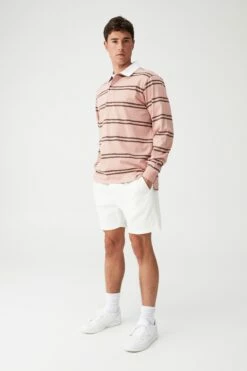 Rugby Long Sleeve Polo DIRTY PINK MICRO STRIPE 31 Rugby Long Sleeve Polo DIRTY PINK MICRO STRIPE -Mens Clothing Store 3610902 64 4