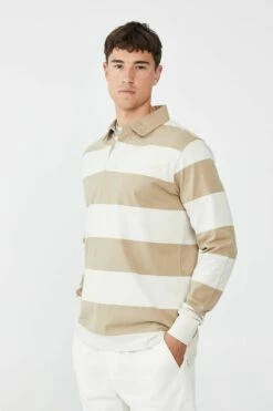 Rugby Long Sleeve Polo DIRTY PINK MICRO STRIPE 20 Rugby Long Sleeve Polo DIRTY PINK MICRO STRIPE -Mens Clothing Store 3610902 65 2