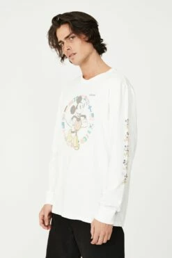 Tbar Collab Long Sleeve T-Shirt LCN DIS VINTAGE WHITE / MICKEY MOUSE FLAGS