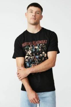 Tbar Collab Pop Culture T-Shirt LCN WB WASHED BLACK/MORTAL KOMBAT - FINISH HI -Mens Clothing Store 3610940 101 2
