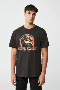 Tbar Collab Pop Culture T-Shirt LCN WB WASHED BLACK/MORTAL KOMBAT - FINISH HI -Mens Clothing Store 3610940 93 2