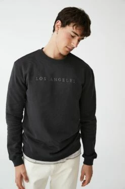 Graphic Crew Fleece LIGHT GREY MARLE/NYC FOOTBALL -Mens Clothing Store 3610947 13 2