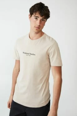 Tbar Text T-Shirt OATMEAL MARLE/SOMETIMES IN NEW YORK -Mens Clothing Store 3610951 66 2