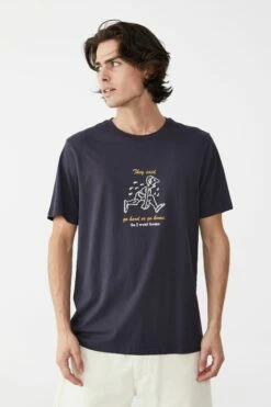 Tbar Text T-Shirt OATMEAL MARLE/SOMETIMES IN NEW YORK -Mens Clothing Store 3610951 88 2