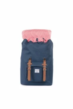 Herschel Little America Mid-Volume Backpack NAVY/TAN SYNTHETIC LEATHER -Mens Clothing Store 3611007 02 1