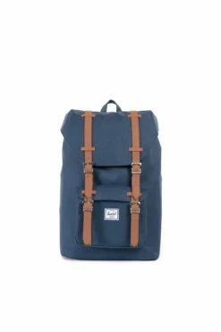 Herschel Little America Mid-Volume Backpack NAVY/TAN SYNTHETIC LEATHER