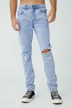 Super Skinny Jean TOUR BLUE BLOWOUT REPAIR -Mens Clothing Store 3611176 01 1