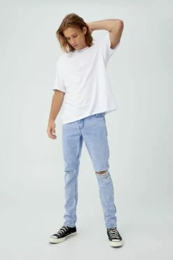 Super Skinny Jean TOUR BLUE BLOWOUT REPAIR