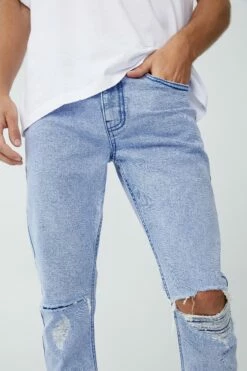 Super Skinny Jean TOUR BLUE BLOWOUT REPAIR -Mens Clothing Store 3611176 01 5