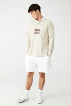 Rugby Collab Long Sleeve Polo LCN BRO OATMEAL MARLE / BROWN VINTAGE 13 Rugby Collab Long Sleeve Polo LCN BRO OATMEAL MARLE / BROWN VINTAGE -Mens Clothing Store 3611192 07 1