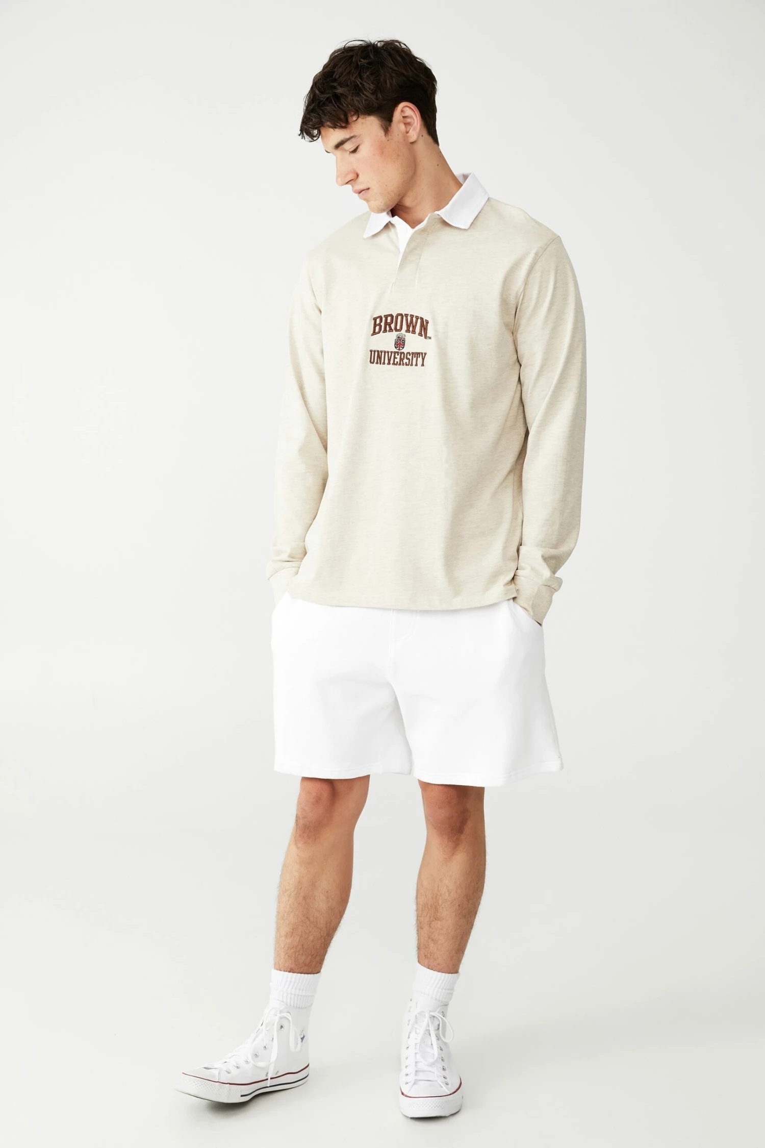 Rugby Collab Long Sleeve Polo LCN BRO OATMEAL MARLE / BROWN VINTAGE 6 Rugby Collab Long Sleeve Polo LCN BRO OATMEAL MARLE / BROWN VINTAGE - Image 6