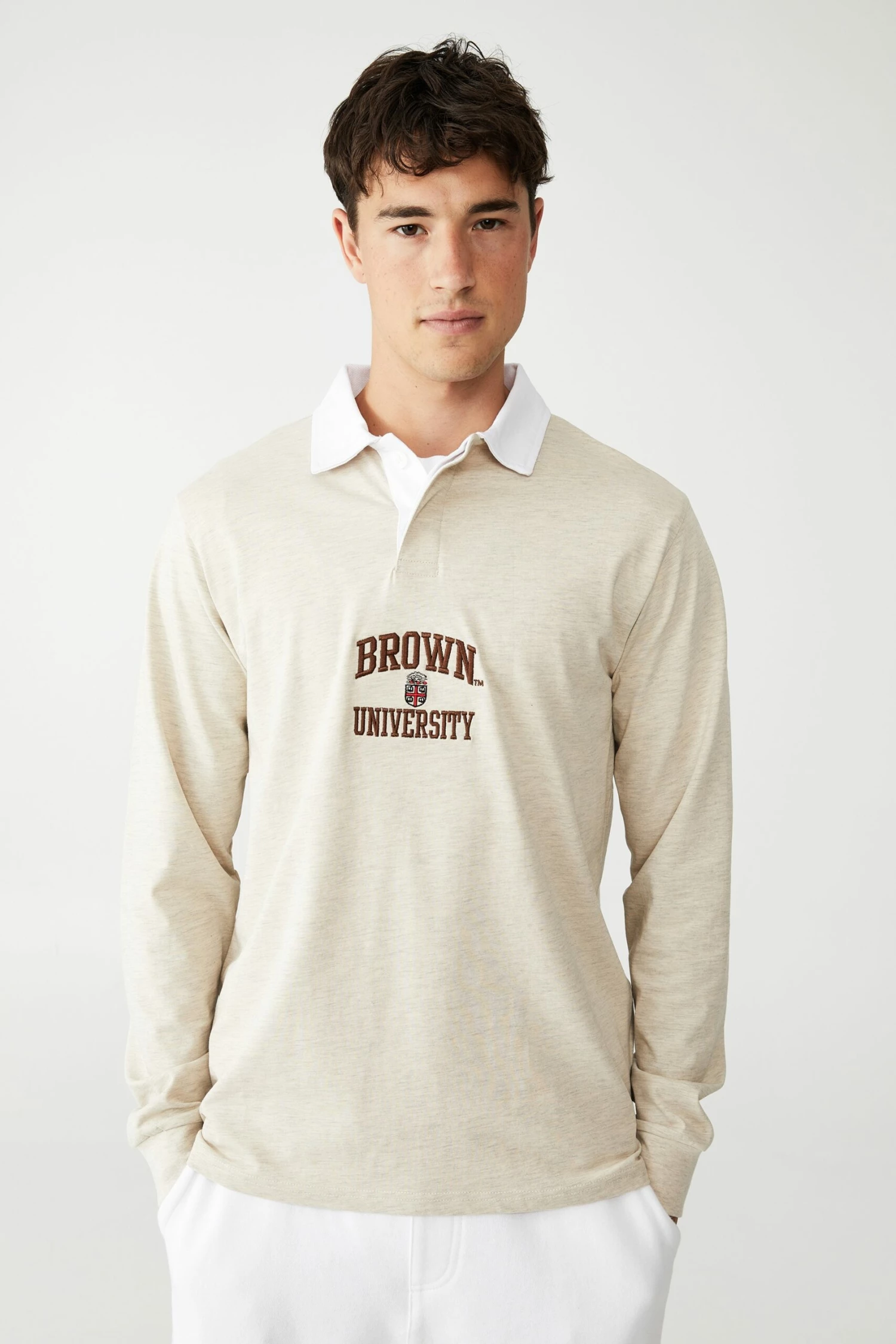 Rugby Collab Long Sleeve Polo LCN BRO OATMEAL MARLE / BROWN VINTAGE 5 Rugby Collab Long Sleeve Polo LCN BRO OATMEAL MARLE / BROWN VINTAGE - Image 5