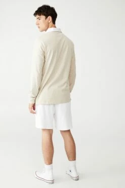 Rugby Collab Long Sleeve Polo LCN BRO OATMEAL MARLE / BROWN VINTAGE 14 Rugby Collab Long Sleeve Polo LCN BRO OATMEAL MARLE / BROWN VINTAGE -Mens Clothing Store 3611192 07 3