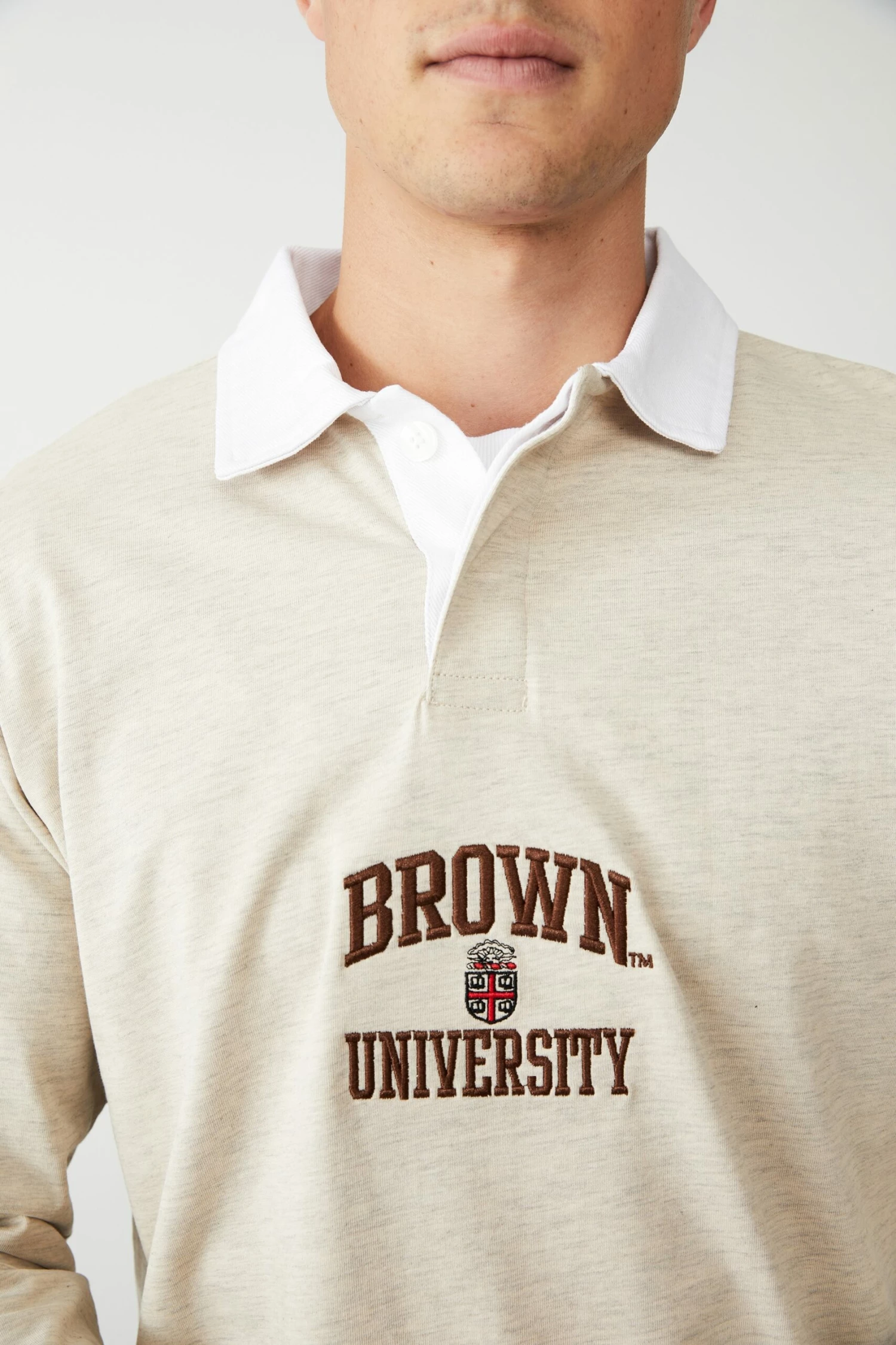 Rugby Collab Long Sleeve Polo LCN BRO OATMEAL MARLE / BROWN VINTAGE 8 Rugby Collab Long Sleeve Polo LCN BRO OATMEAL MARLE / BROWN VINTAGE - Image 8