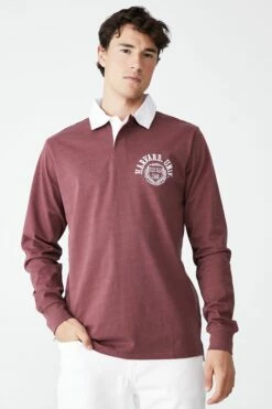 Rugby Collab Long Sleeve Polo LCN BRO OATMEAL MARLE / BROWN VINTAGE 10 Rugby Collab Long Sleeve Polo LCN BRO OATMEAL MARLE / BROWN VINTAGE -Mens Clothing Store 3611192 08 2