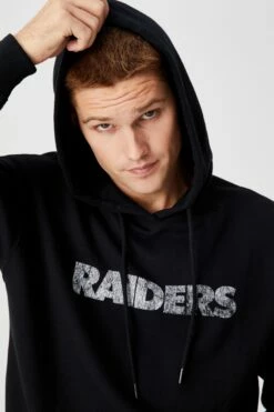 Active Nfl Oversized Pullover LCN NFL BLACK/RAIDERS LOGO -Mens Clothing Store 3611200 01 1