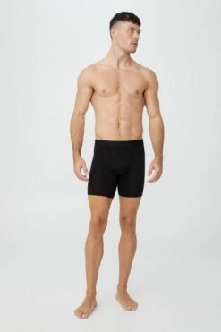 Mens Organic Cotton Long Leg Trunks DARK GREY MARLE/GREY MARLE -Mens Clothing Store 3611206 01 3