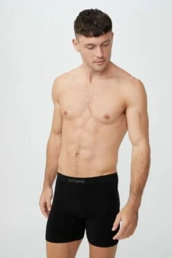 Mens Seamless Long Leg Trunks BLACK/BLACK -Mens Clothing Store 3611207 01 2 1