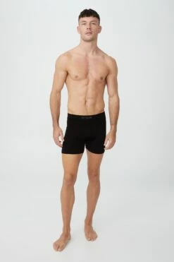 Mens Seamless Long Leg Trunks BLACK/BLACK -Mens Clothing Store 3611207 01 3