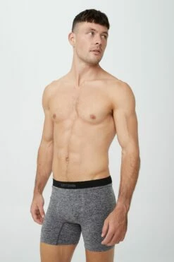 Mens Seamless Long Leg Trunks BLACK/BLACK -Mens Clothing Store 3611207 02 2