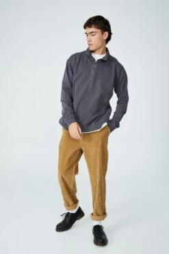 Quarter Zip Fleece CHOCOLATE BROWN -Mens Clothing Store 3611212 03 1