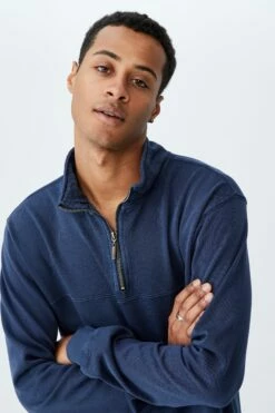 Quarter Zip Fleece CHOCOLATE BROWN -Mens Clothing Store 3611212 05 2