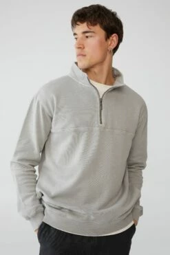 Quarter Zip Fleece CHOCOLATE BROWN -Mens Clothing Store 3611212 11 2