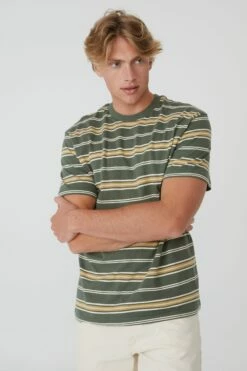 Loose Fit T-Shirt HAPPY LAVENDER TEXTURED STRIPE -Mens Clothing Store 3611213 26 2