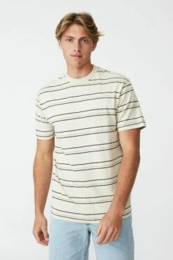 Loose Fit T-Shirt HAPPY LAVENDER TEXTURED STRIPE